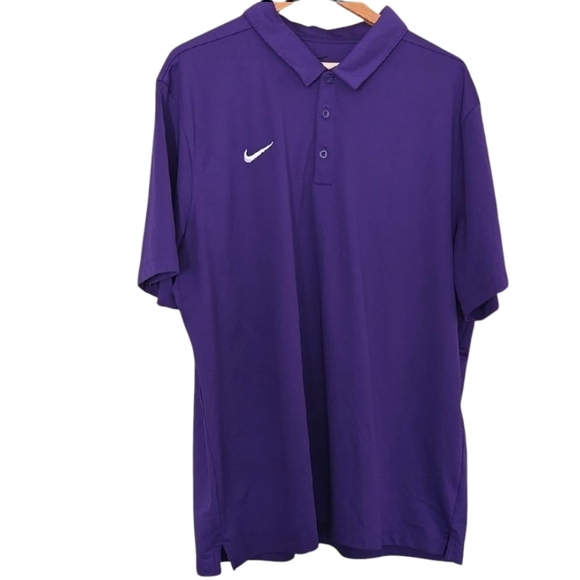Nike Men's Purple Swoosh Piqué Polo Shirt Golf Preppy Prep Tenniscore - Picture 1 of 6